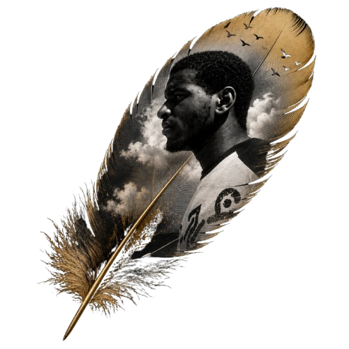 Crosses Feathers gold feather logo